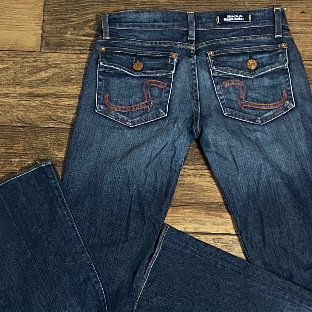 Rock & Republic Size 25 Dark Wash Stretch